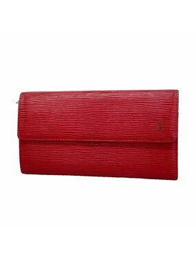 Louis Vuitton Wallet Epi Pochette Porte Monnaie Credit Castilian Red